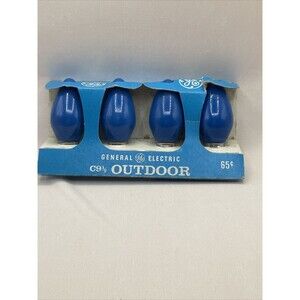 Vintage GE C 9.5 Blue Replacement Bulbs Christmas Lamps Holiday Lights